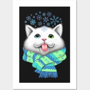 Winter cat Posters and Art